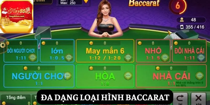 Có đa dạng loại hình tham gia game Baccarat khác nhau